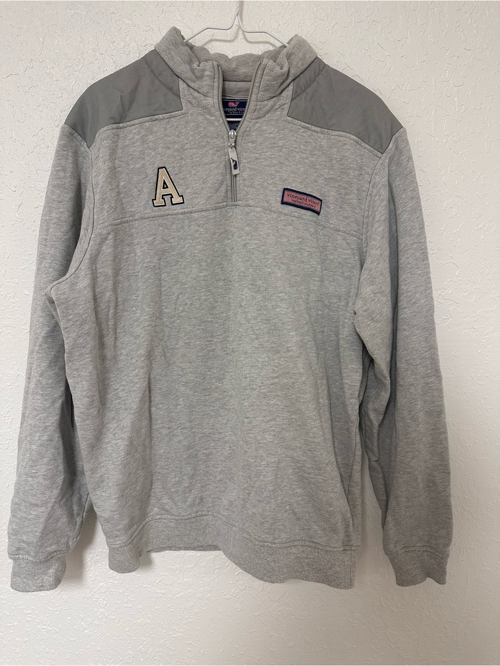 Vineyard Vines Men's Collegiate Shep Shirt 1/4 Zip Pullover Grey Heather Size M